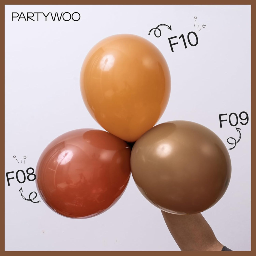 PartyWoo 12-Inch Tan Balloons - 100 Pcs Boho Neutral Light Brown Latex for Graduation & Baby Showers