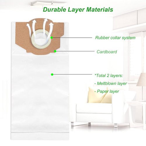 Tomkity 10 Packs Replacement Vacuum Bags Compatible with Eureka RR, Part#61115 Boss Smart Vac 4800 Series