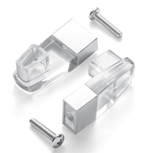Clear Acrylic Shower Door Towel Bar Brackets, with Bright Chrome Sleeve, Fit for Alumax/Basco Framed Sliding Shower Door Towel Rod Replacement （2 Pack）