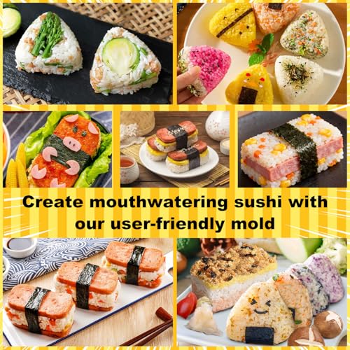 TAORISH Musubi Press Mold Kit - 7-Piece Hawaiian Sushi & Onigiri Maker with Slicer & Rice Paddles