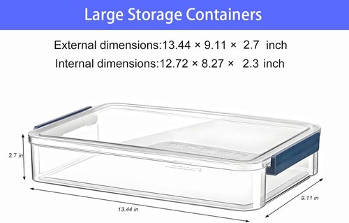 Clear Plastic Project Case by [Brand Name] - Stackable Storage Organizer for A4 Files & Art Supplies | Large with Blue Latch