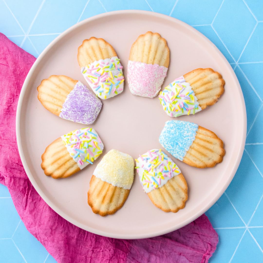 Sweets Indeed Dye-Free Pastel Sprinkles - Vibrant Yellow, Blue, Purple & Pink | 2.75 Ounces Edible Cake Decorations