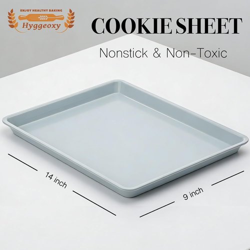**Ceramic Baking Sheet by [Brand Name] - Non-Stick & Non-Toxic 14x9 Cookie Tray | 2.2mm Thick Aluminum**