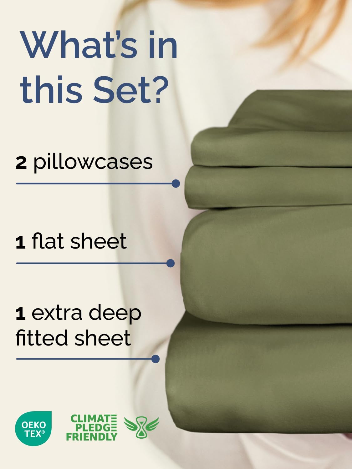 Skiennix Extra Deep Twin Sheet Set | 4-Piece Breathable Cooling Sheets - Hotel Luxury Bedding in Sage Green