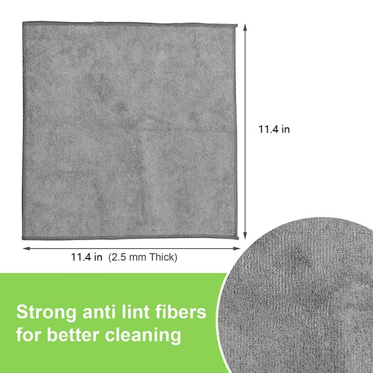 Microfiber Cleaning Cloths - 3 Pack, 11.4" x 11.4" for Home & Car