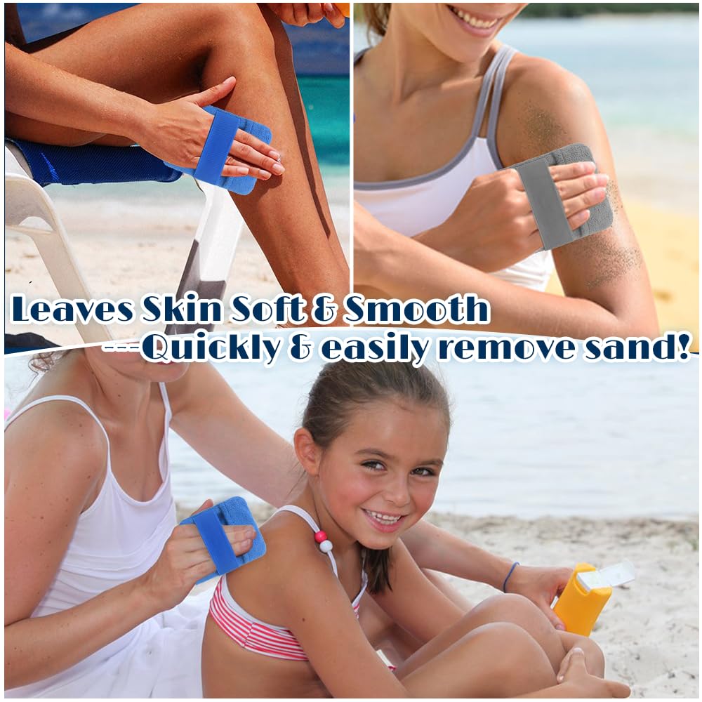 iselyn 4Packs Sand Remover for Beach, Talc-Free Sand Removal Bags for Adults & Kids, Skin-Friendly Sand Off Bags Beach Vacation Camping Essentials