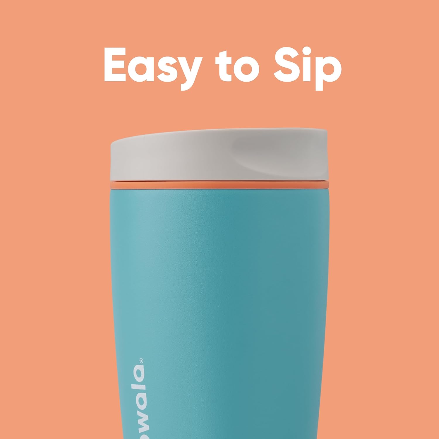 Owala SmoothSip 20 oz Insulated Stainless Steel Coffee Tumbler - Reusable Hot & Iced Coffee Mug | Grey/Blue