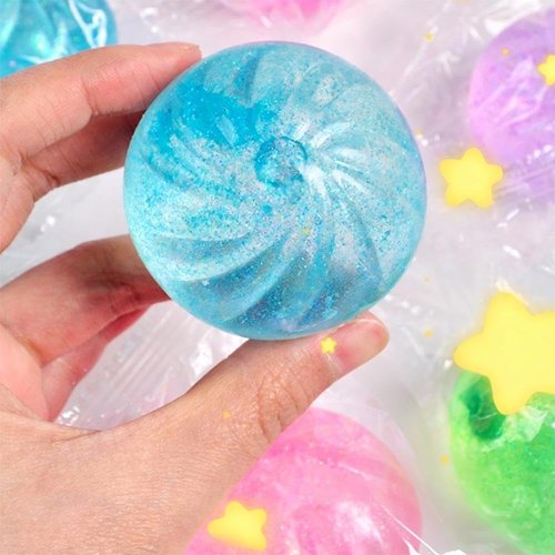 Glitter Dumpling Squishies - Sensory Stress Relief Toy for Adults | Cute Fidget Decompression Gift (4 Colors, 4pcs)