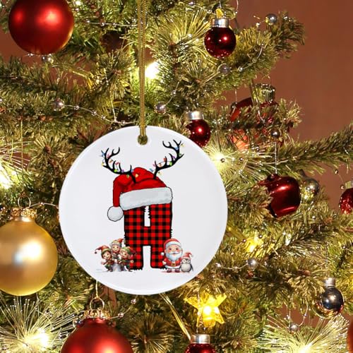 Alphabet Initial Letter Ornament - H Ceramic Christmas Keepsake, Tree Decoration, Xmas Gift