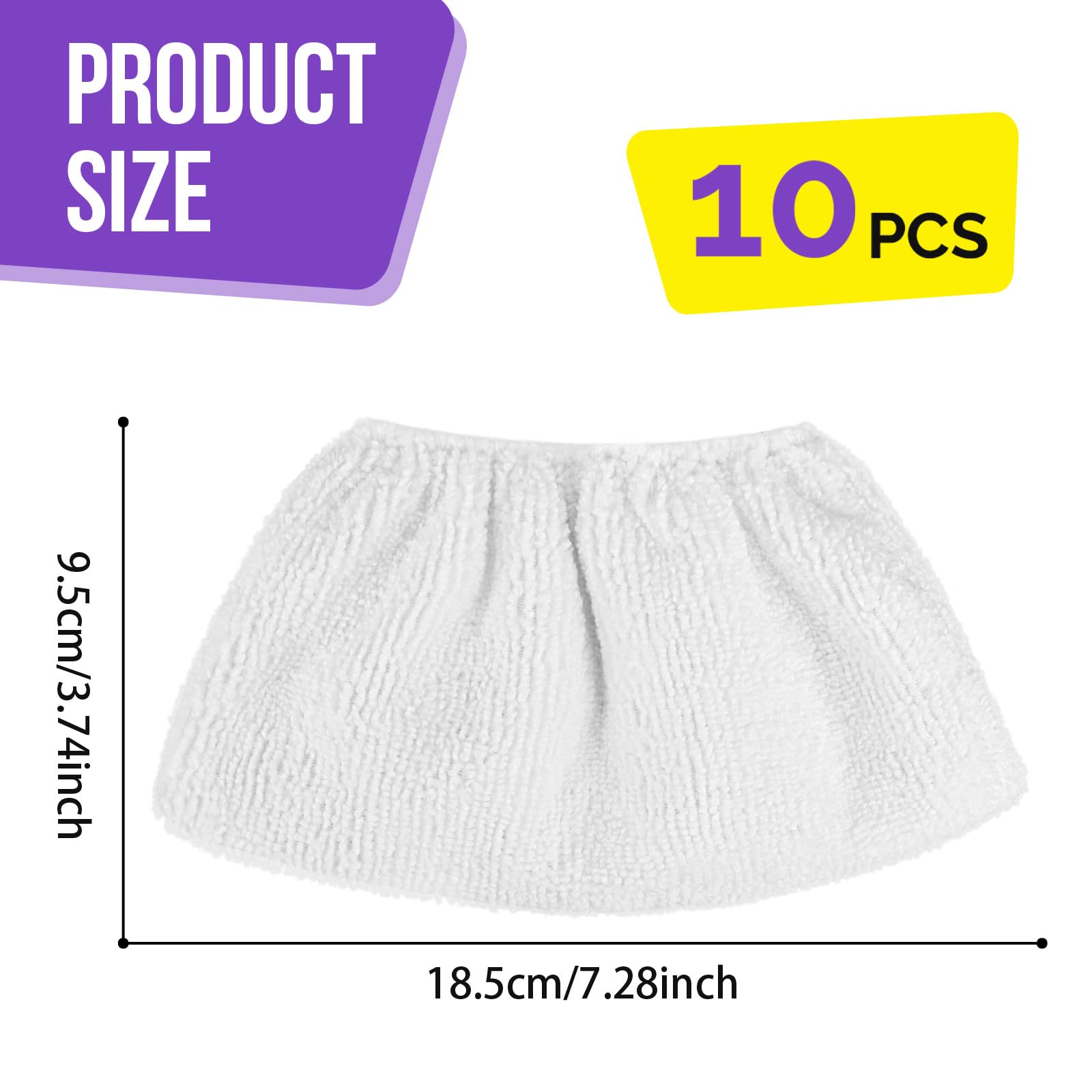 Microfiber Cloths for Handheld Steam Cleaner, Compatible with Bissell Steam Shot, Comforday, PurSteam, Wagner Spraytech, Washable and Reusable, Perfect Steam Cleaner Accessories (10)