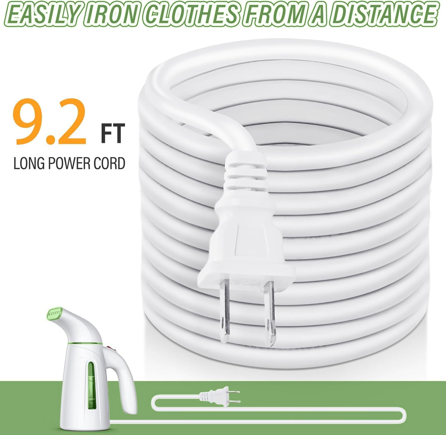 OGHom Portable Handheld Garment Steamer - 240ml Capacity, 700W Fast Heat-Up in Pale Green