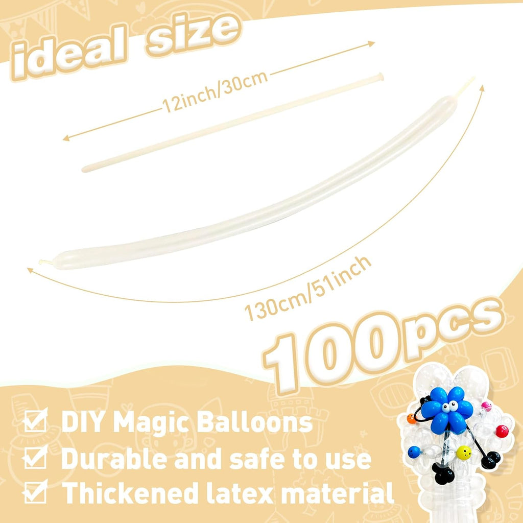 Skiennix 100 Pcs Clear 260 Balloons - Perfect for Christmas, Birthday & Wedding Decorations