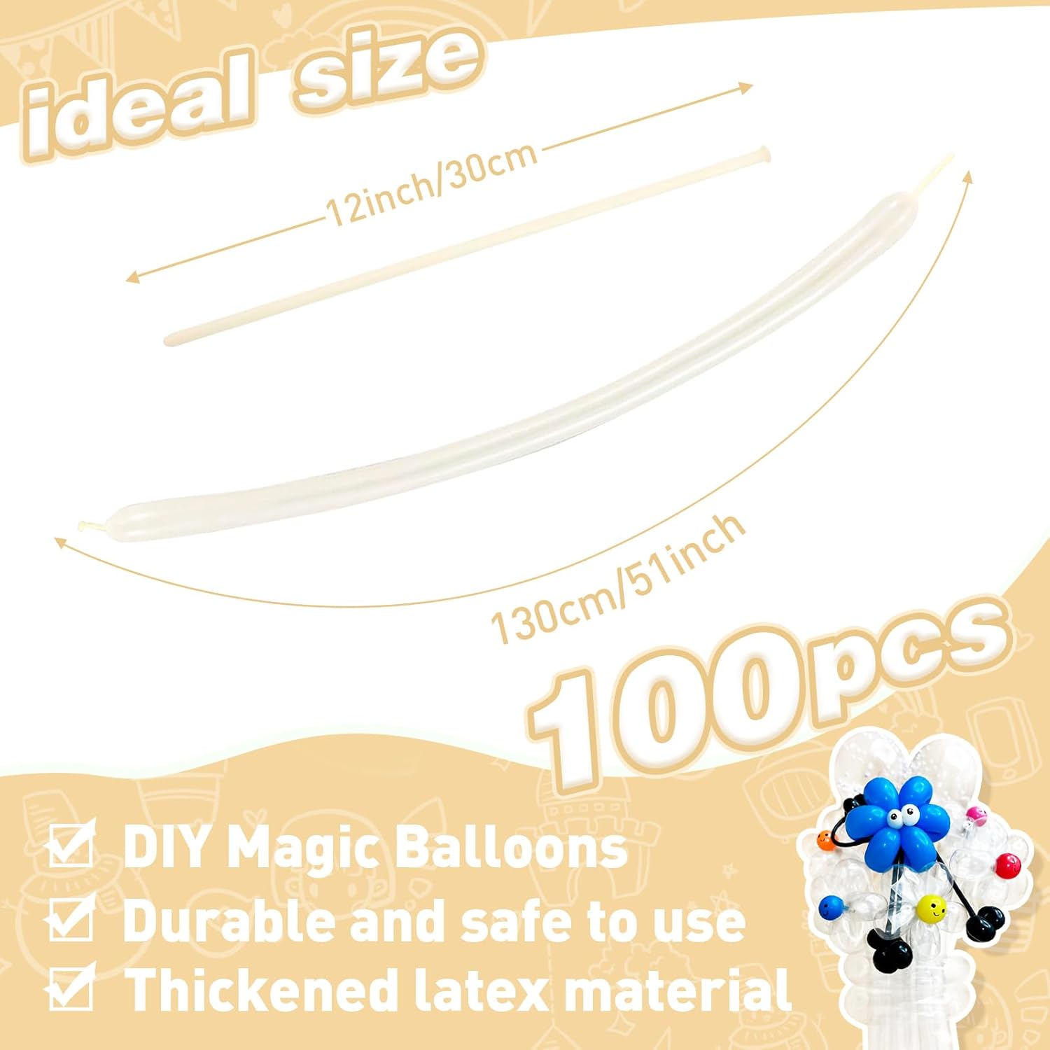 Skiennix 100 Pcs Clear 260 Balloons - Perfect for Christmas, Birthday & Wedding Decorations