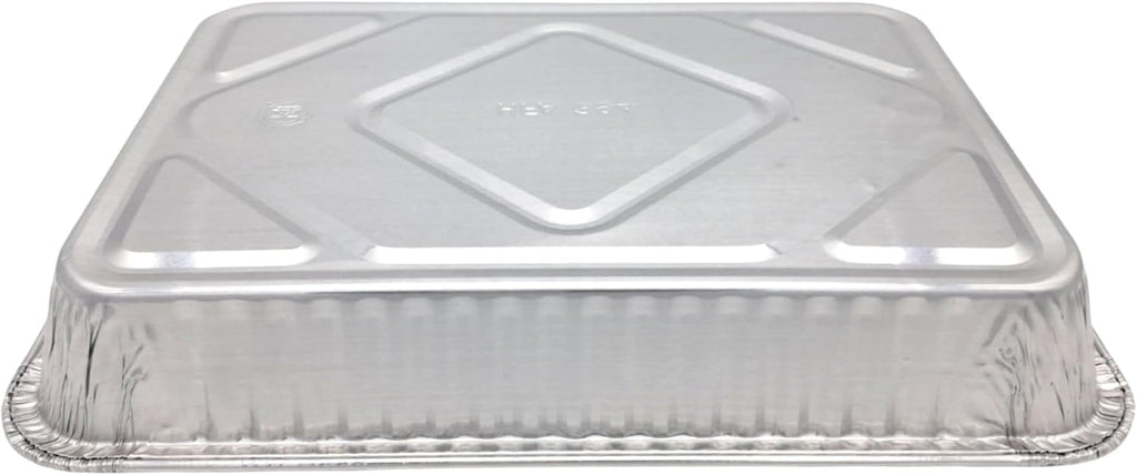 PACTOGO Disposable Aluminum Foil Cake Pans - 13" x 9" x 2" with Dome Lids | Perfect for Baking & Storing (Pack of 12)