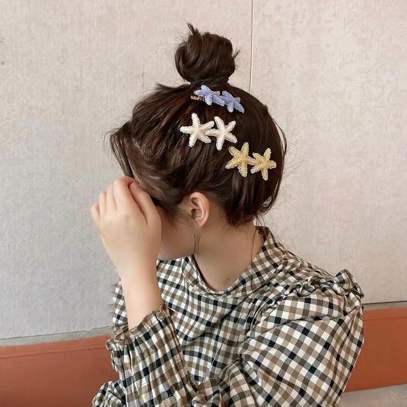 Starfish Seashell Hair Clips 4-Piece Mermaid Hair Barrette Set