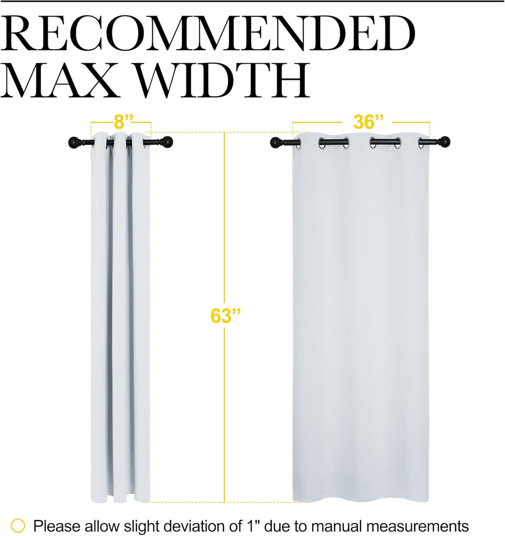 NICETOWN Thermal Insulated Grommet Curtains - Room Darkening Drapes for Bedroom | 2 Panels, 42x63, Platinum Greyish White