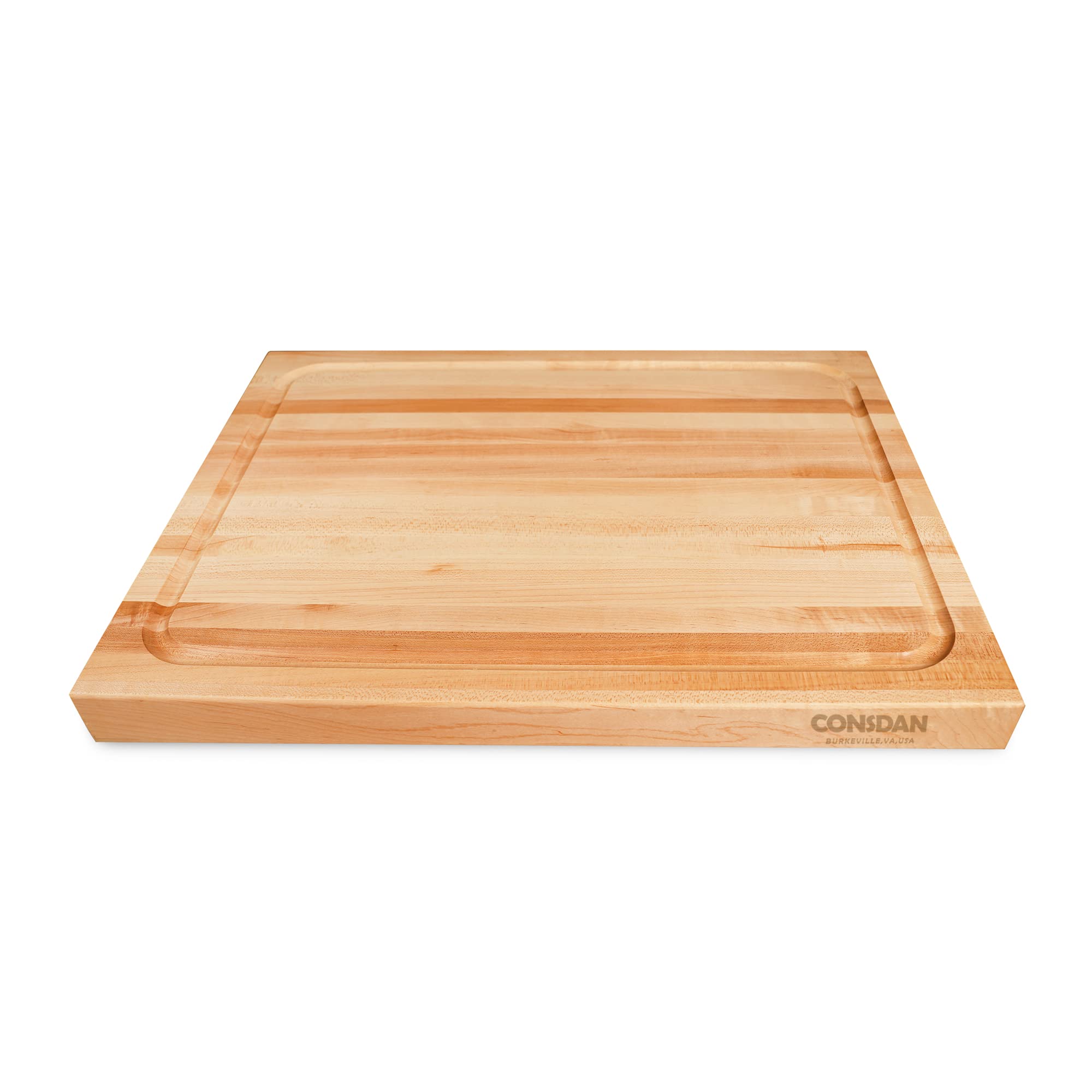 CONSDAN Wood Cutting Board for Kitchen, USA Grown Hardwood, 20 x 15, Hard Maple with Invisible Inner Handle, Prefinished with Food-Grade Oil, Suitable for Kitchen Edge Grain, 1-1/2" Thick