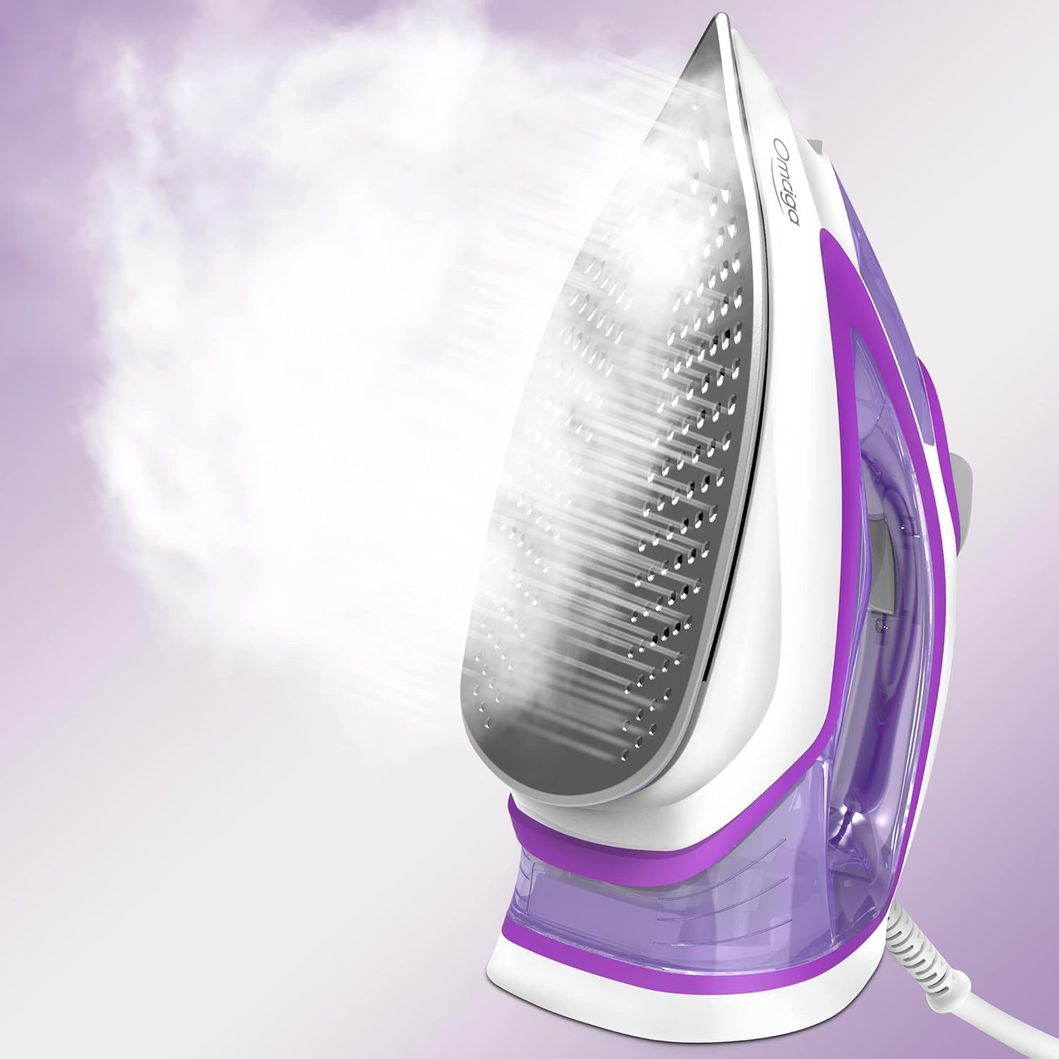 Omaiga Steam Iron - 1750W Fast Heating with 15.21oz Water Tank & Ceramic Soleplate | Self-Cleaning, Anti-Drip