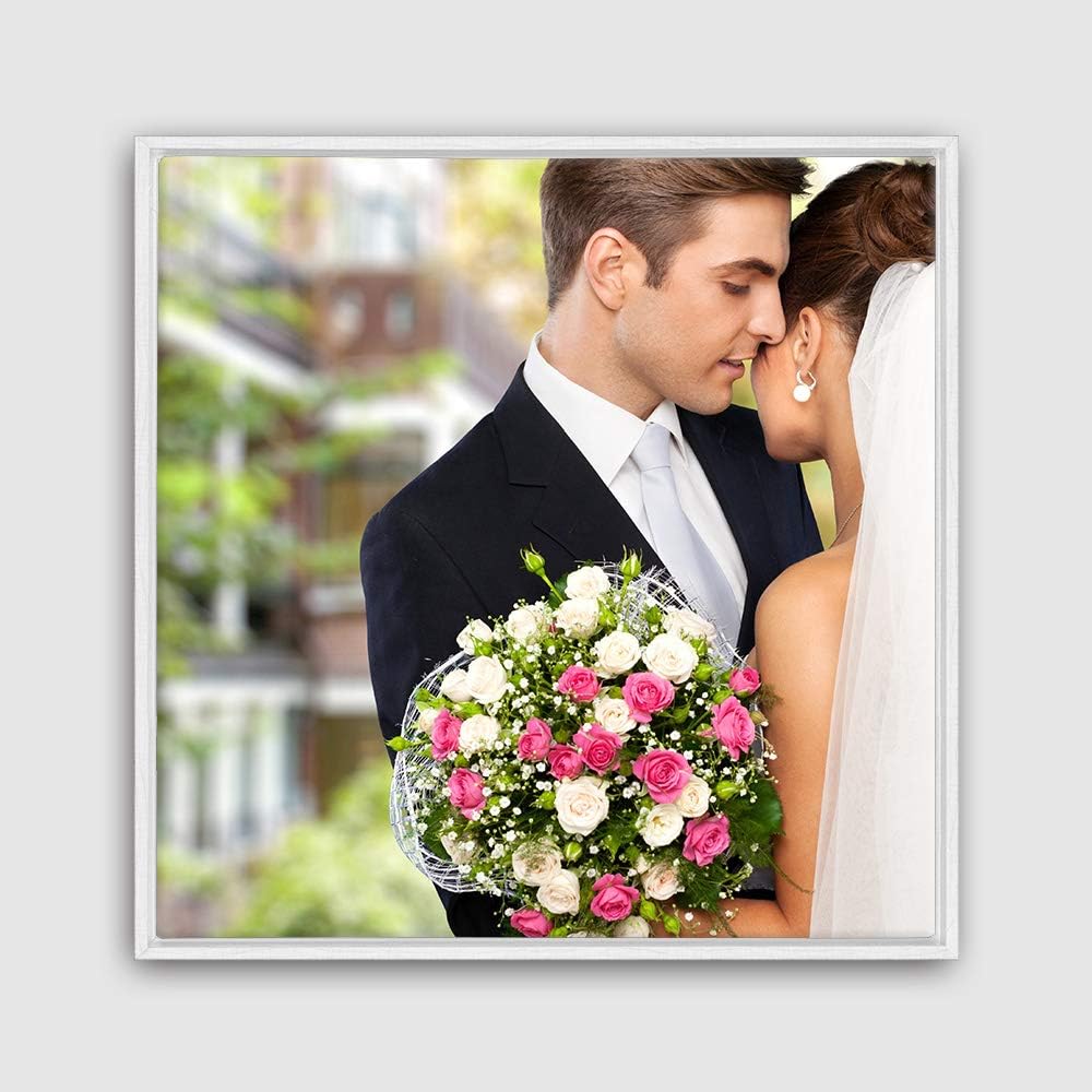 wall26 Framed Canvas Wall Art - Custom Living Room & Bedroom Decor | Ready to Hang, 24"x24", White Frame