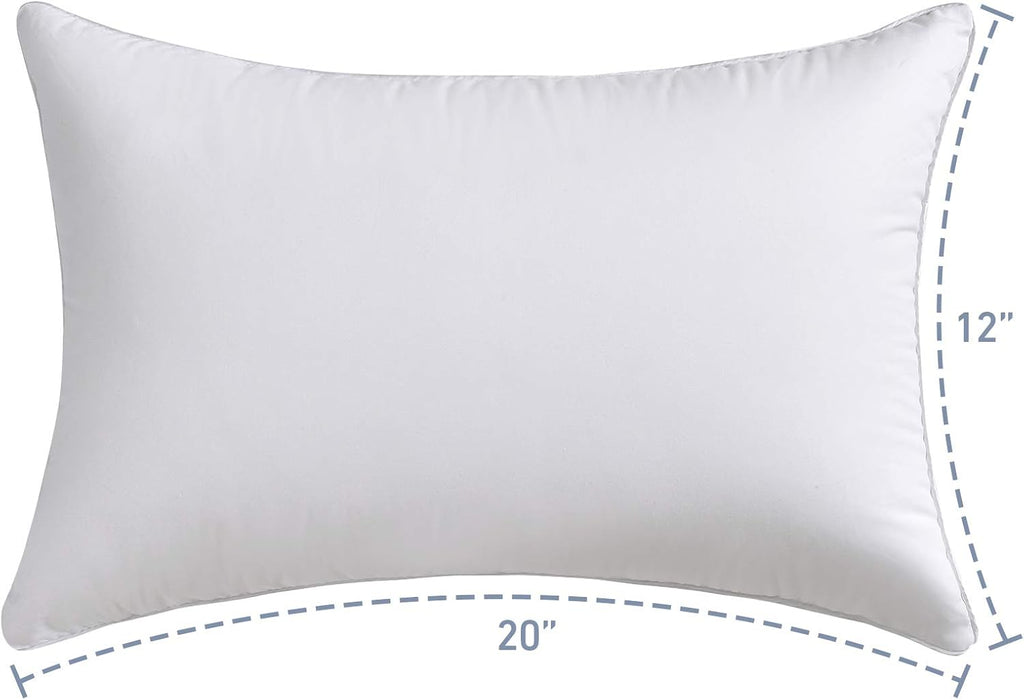 Oubonun Lumbar Pillow Set of 2 - 100% Cotton Decorative Rectangle Inserts - White Sofa Pillows