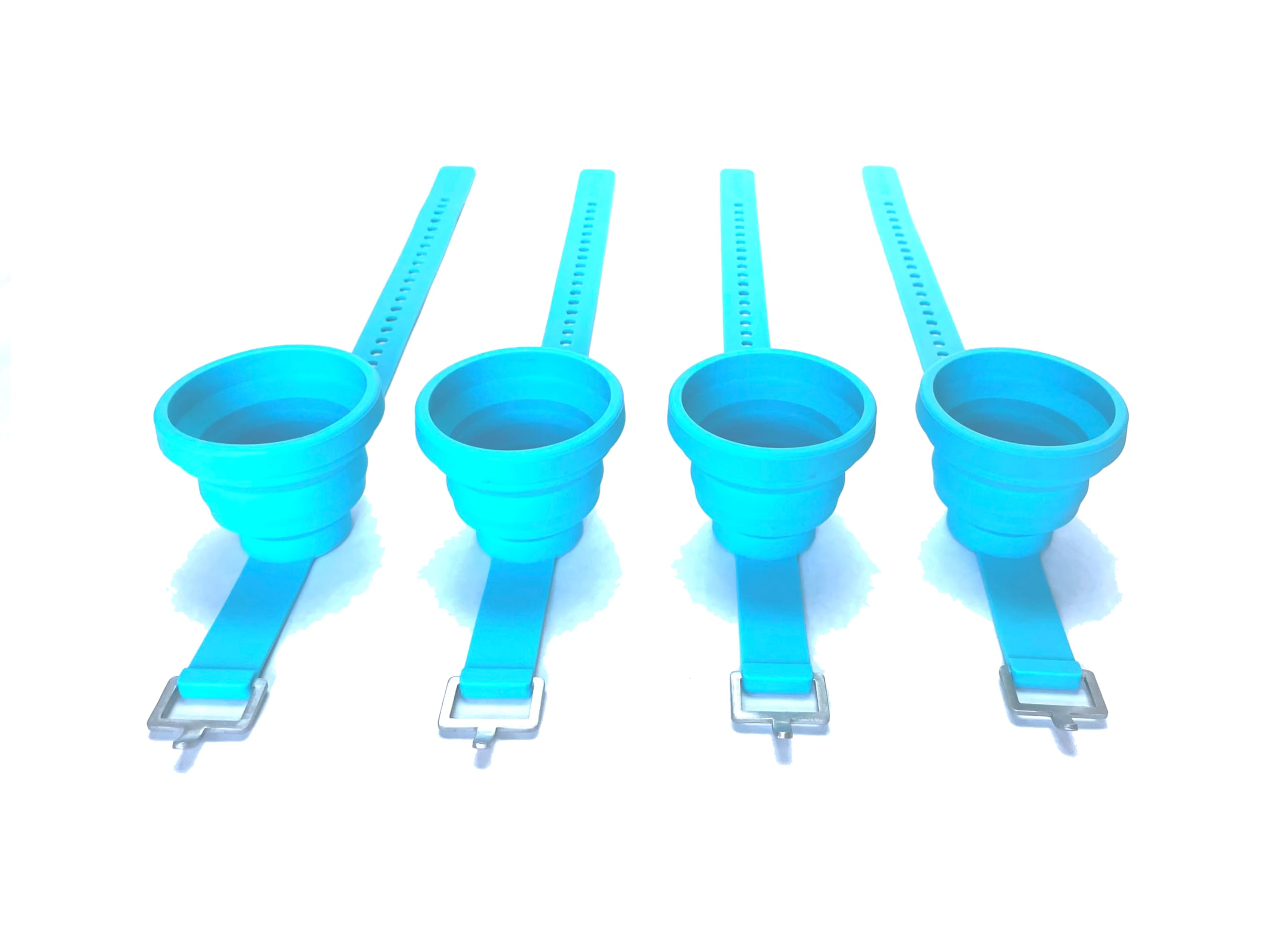 SWIGOS - Collapsible and Portable Shot Ski Kit - 4-pack w/ carrying pack. Silicone cups with an adjustable strap that turn any object into a "shot ski"
