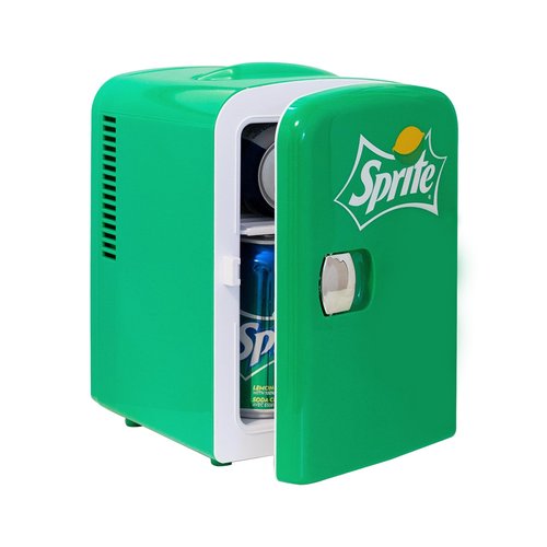 Coca-Cola Sprite SPO04, 4 Liter/4.2 Quarts 6 Can Portable Mini Cooler/Fridge for Food, Beverages, Baby Food, Skincare and Medications-Use at Home, Office, Dorm, Car, RV or Boat-with AC & DC Plugs