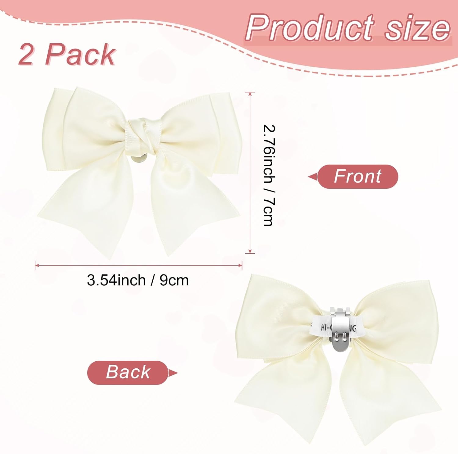 M METERXITY Bow Shoe Clips - Elegant Satin Detachable Buckles for Women | 2-Pack, Perfect for DIY Decor & Weddings