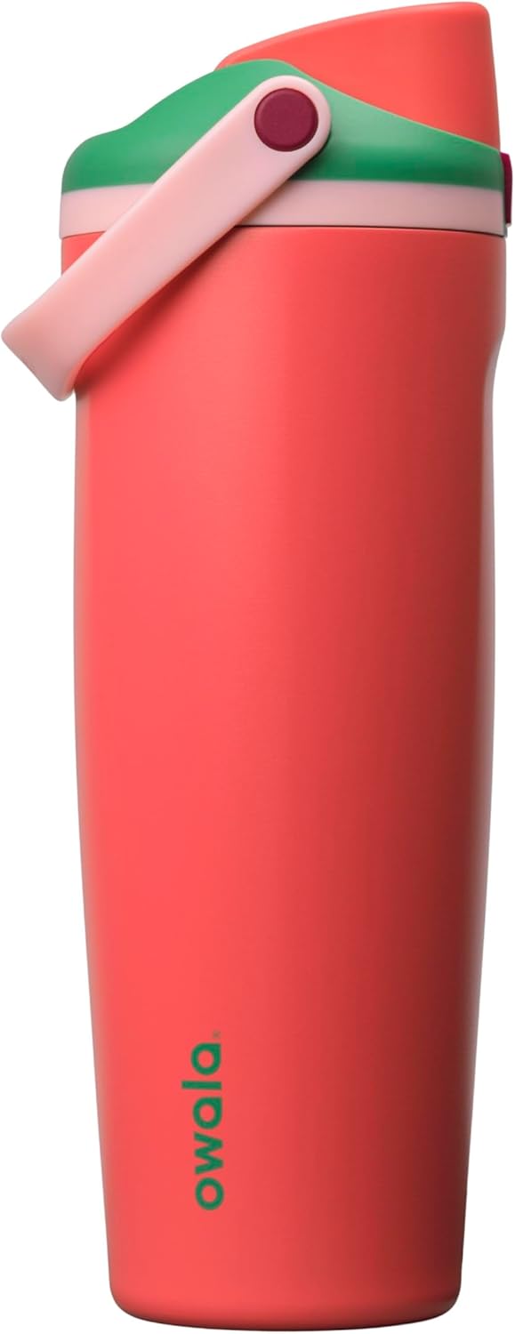 Owala FreeSip Sway Insulated Stainless Steel Water Bottle - 30oz, Two-Way Spout, BPA Free, Strawberry Fields