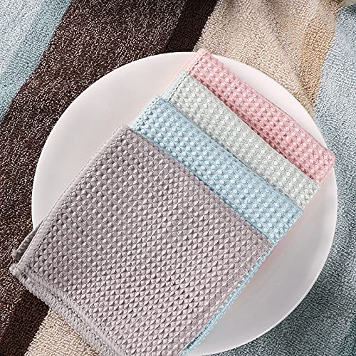 8-Pack Microfiber Kitchen Dish Cloths - Ultra Absorbent & Fast Drying