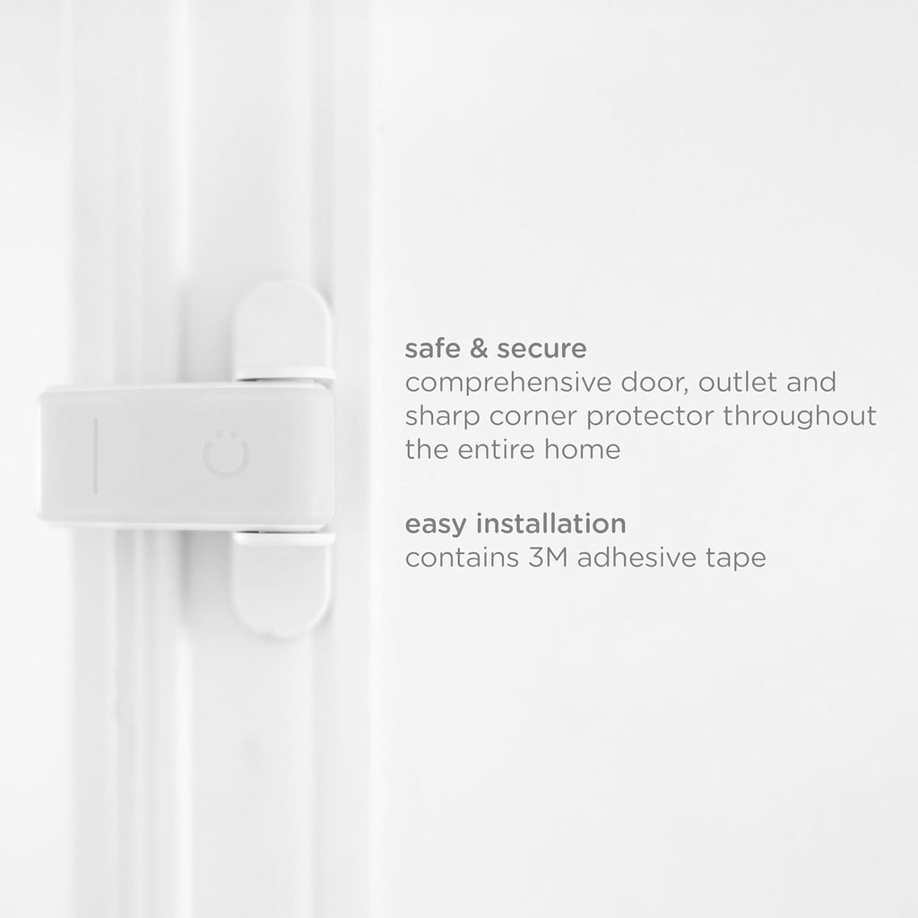 Ubbi Safety Bundle - Complete Baby Proofing Set with 36 Outlet Covers, 16 Corner Protectors & 2 Pinch Guards | White