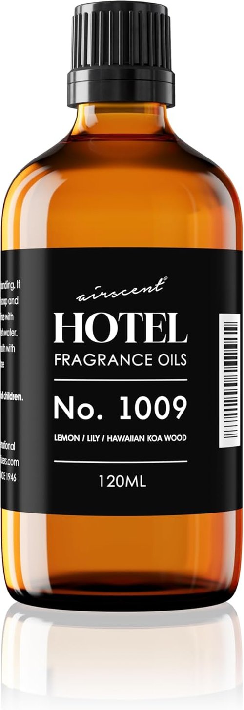 AirScent Hotel Diffuser Oil No. 1009 - Premium Lemon Lily Fragrance for Ultrasonic Diffusers - 120 mL Glass Bottle