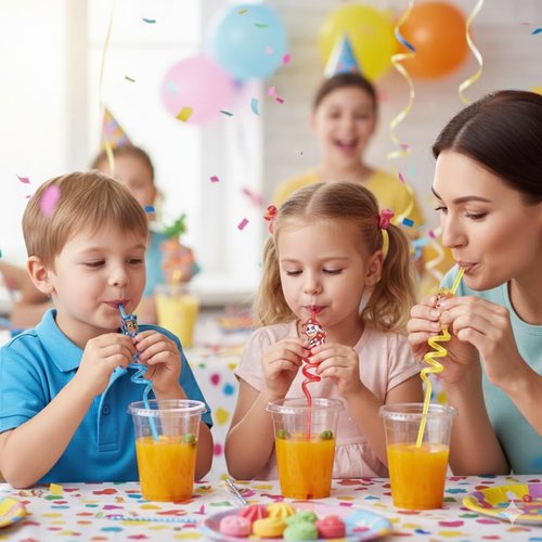 Paw Patrol Reusable Crazy Straws for Kids, 4 Pcs Colorful Hard Plastic Curly Drinking Straws, Birthday Party Supplies, Party Favors, Fun Cartoon Straws for Juice & Ice Cream
