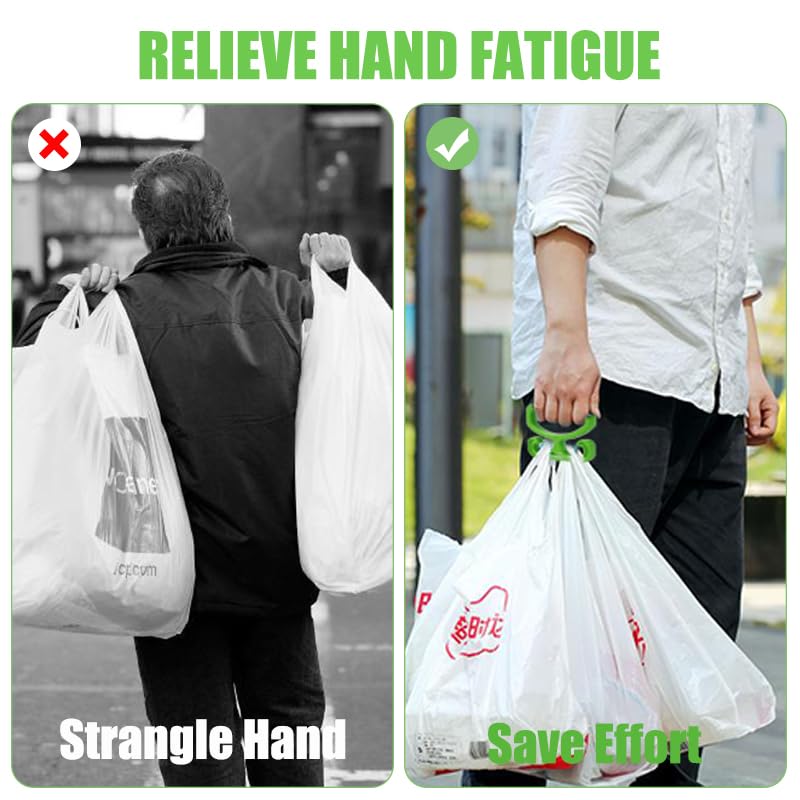 Grocery Bag Carrier - 2 Pack Heavy-Duty Holder with Ergonomic Grip