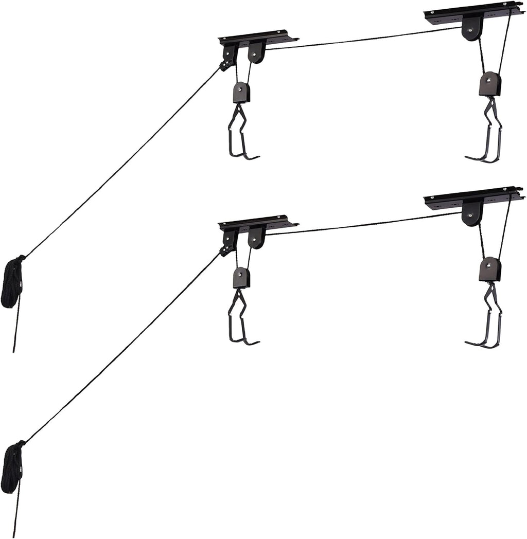 Rad Sportz Bike Hanger - Overhead Hoist Pulley System for Secure Garage Ceiling Storage | 100lb Capacity