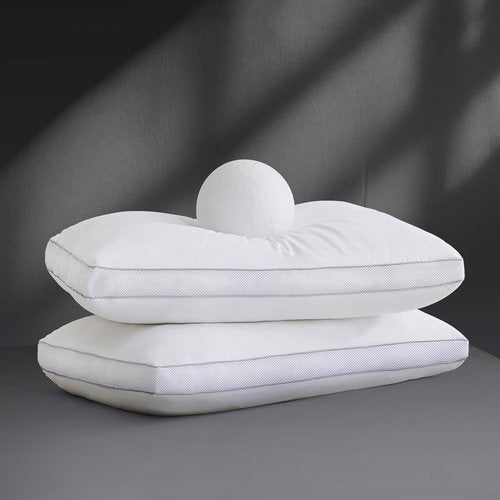 Goose Down Bed Pillows - Queen Size Set of 2 | Hotel Collection Gusseted Pillows for All Sleepers, 20" x 30"
