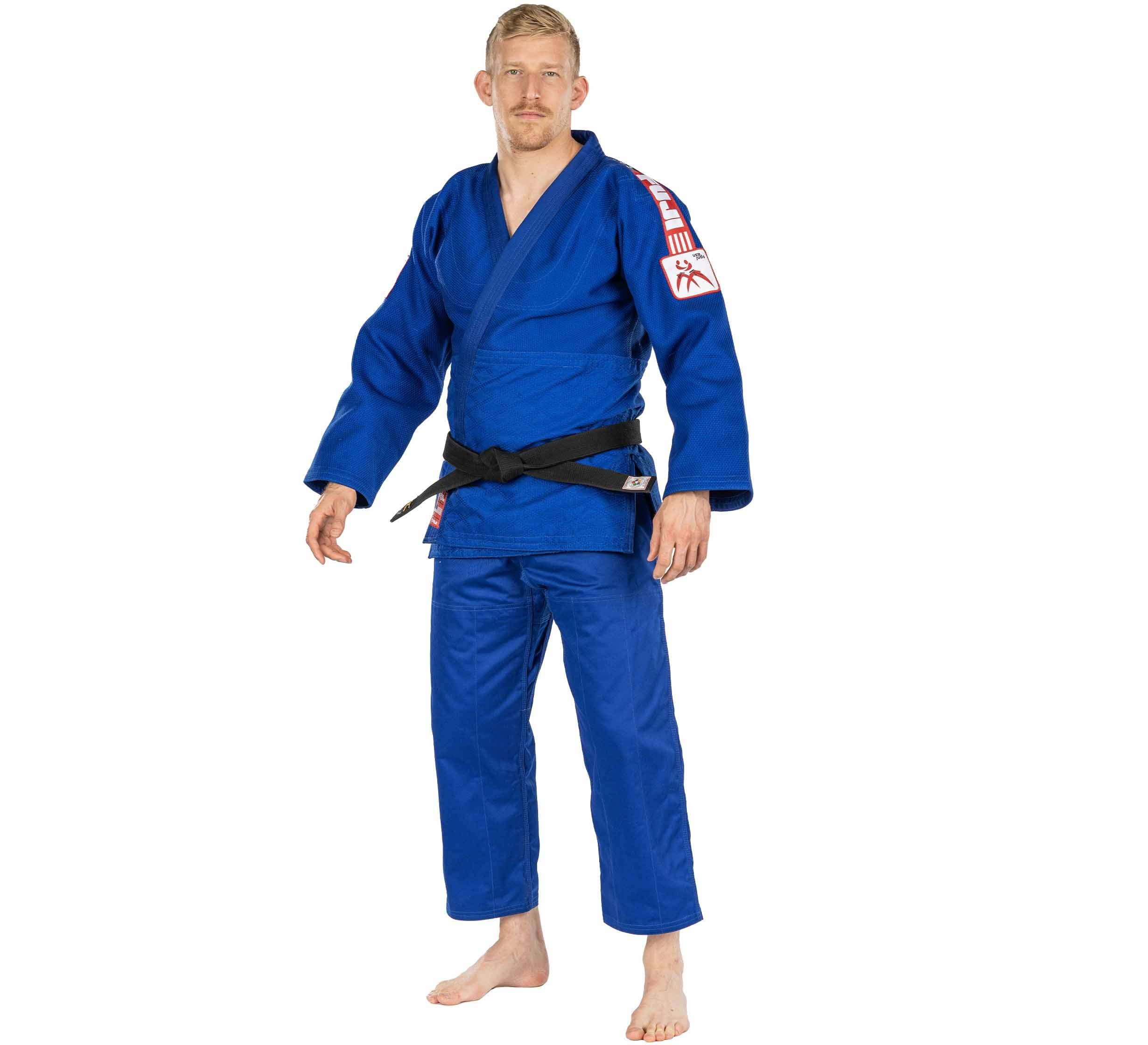 Fuji USA Judo Single Weave Judo Gi Uniform - Kids & Adults Cotton Training Gi for Judo and Karate, Blue, Size 5