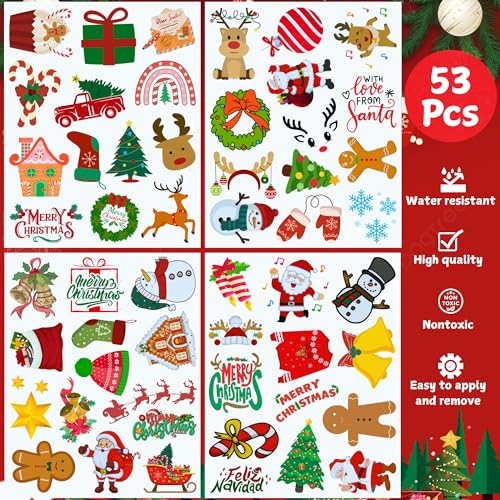 Christmas Temporary Tattoos for Kids - 120+ Holiday Party Favors