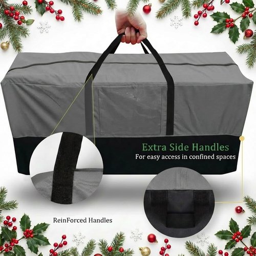 Christmas Tree Storage Bag by [Brand Name] - Heavy Duty 600D Oxford for Up to 8 Ft Trees | Durable Zipper & Handles, Gray