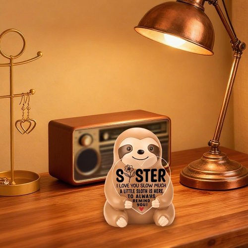 FOKCBOCM Sloth Figurine - Inspirational Gift for Sister, Friend, or Coworker | Encouragement Decor