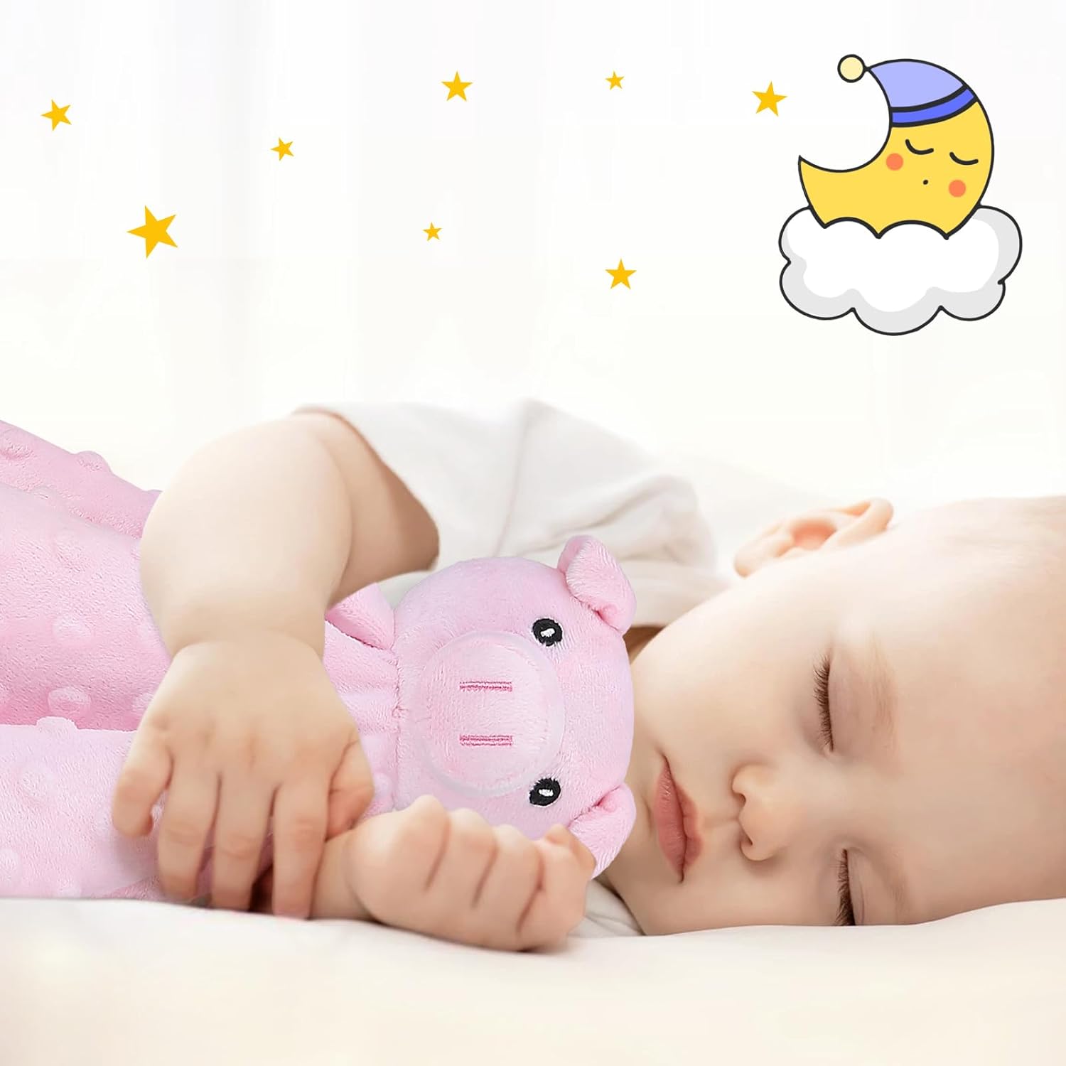 Pro Goleem Pig Lovey - Soft Security Blanket & Snuggle Toy for Newborns | 16 Inch Baby Gift