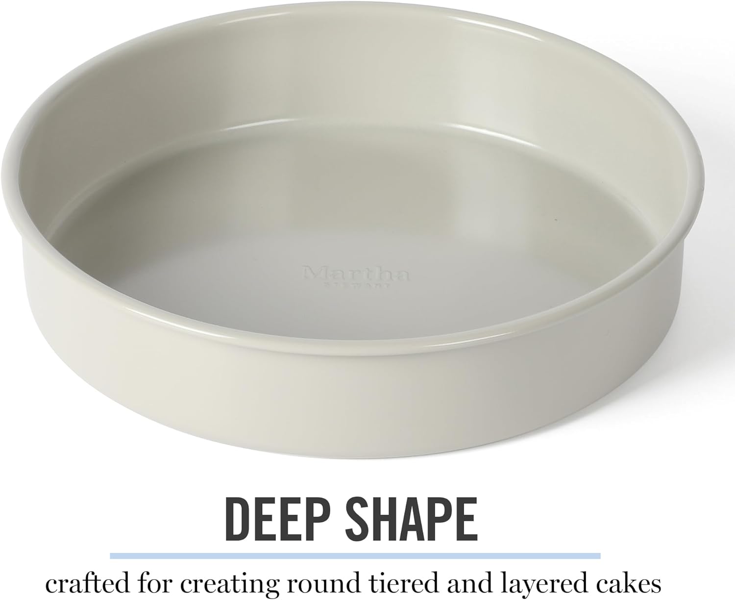 Martha Stewart Gallen 8-Inch Round Nonstick Cake Pan - Durable Carbon Steel for Even Baking & Easy Release
