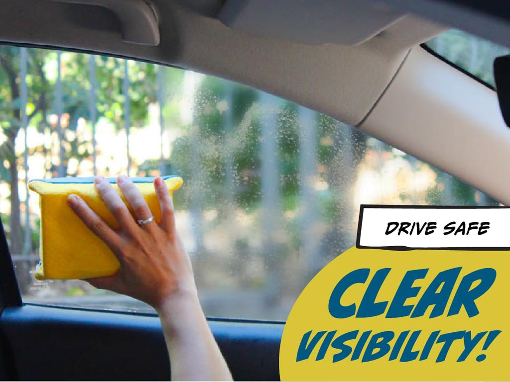 Skiennix Window Cleaner Tool - Non-Scratch, Super Absorbent Sponges for Car Glass | 2-Pack, 6 x 4.5 x 2 in