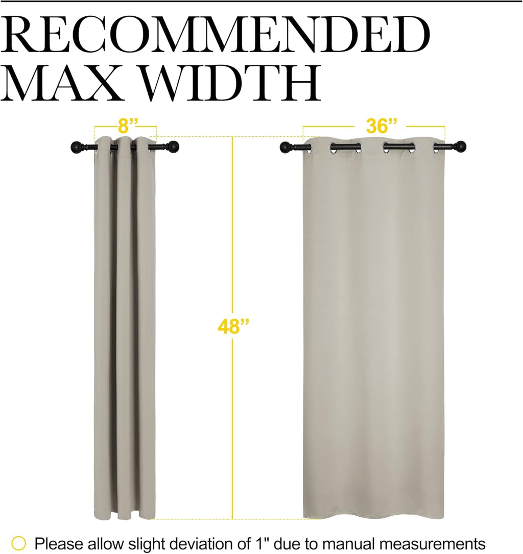 NICETOWN Kitchen Curtains - Thermal Insulated Grommet Room Darkening Draperies | Natural, 2 Panels (W42 x L48 inches)
