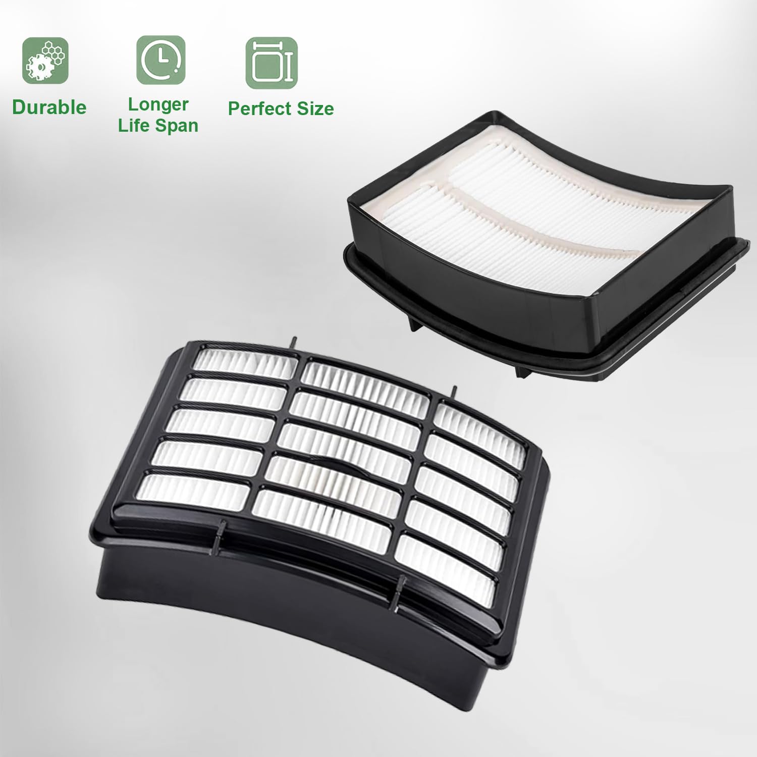 1+2 Filter Replacement Set for Shark Navigator Lift-Away Upright Vacuum Cleaners – Compatible with NV350, NV351, NV352, NV355, NV356, NV360, NV370, UV440, UV540 – Compare to XFF350 & XHF350