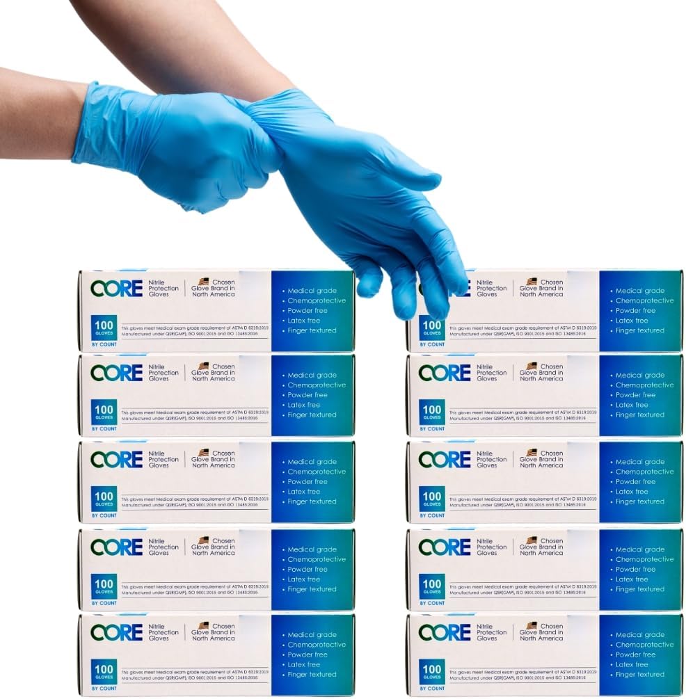 Nitrile Disposable Gloves - Latex-Free, Powder-Free, Food Grade for Lab & Cleaning | 3-6 MIL (Box)