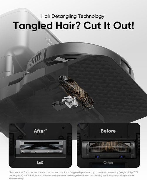 Eufy L60 Robot Vacuum - Self-Emptying Station & Hair Detangling Tech | 60 Days Hands-Free Cleaning, 5,000 Pa Suction