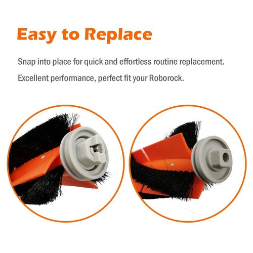 Jorllina Replacement Main Brushes Compatible with Roborock S6, S6 Pure, S4, S5 Max, S5, E2, E25,E35 Robot Vacuum Replacement Parts Kit