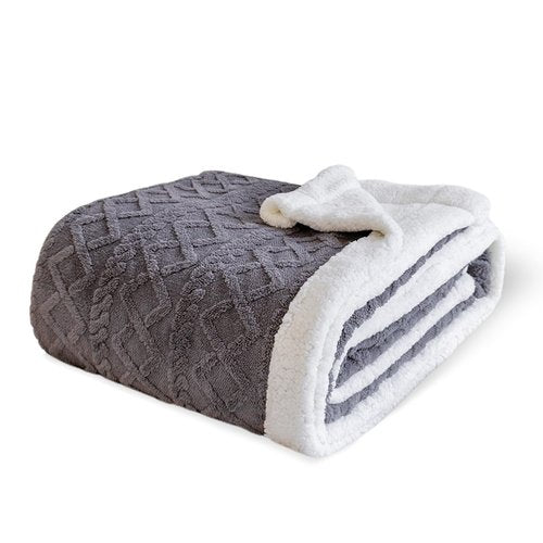 Sherpa Blanket for Bed Full Size - Fleece Soft Cozy Fuzzy Blankets Thick Warm for Winter and All Seasons (Dark Grey, Full(80"x90"))
