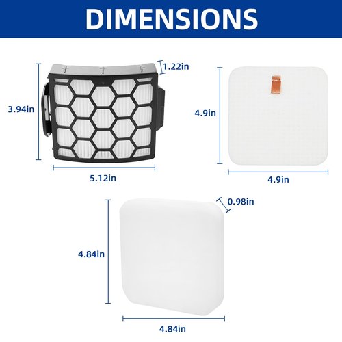 LA802 LA702 LA502 Filters Compatiable With Shark LA700, LA322,LA301,LA300, LA455, LA360 Rotator Lift-Away ADV DuoClean PowerFins Upright Vacuum - Part#XHF320 & XFFK320