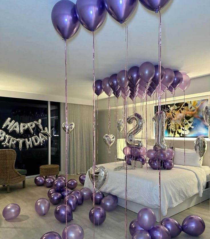 Number 21 Balloon by Silver | 40-Inch Metallic Decoration for 21st Birthday Celebrations